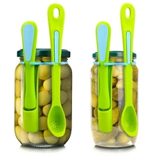 2 Pack Olive Spoon & Pickle Fork Grabber Tool, Picker for Jar, Kitchen Gadget
