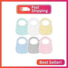 Accmor Muslin Baby Bibs, 6 Pack Soft Cotton Baby Bandana Drool Bibs for Boys Gir