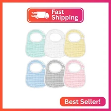 Accmor Muslin Baby Bibs, 6 Pack Soft Cotton Baby Bandana Drool Bibs for Boys Gir