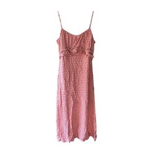 Row A Floral Milkmaid Maxi Slip Dress Small Pink Ruffle Coquette Cottagecore