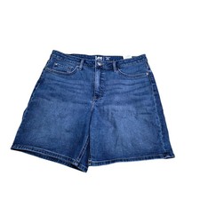 Lee Regular Fit Mid Rise Denim Shorts Blue Wash Women Size 10 A1