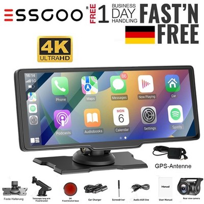 10,26'' Zoll Tragbarer Apple CarPlay Android Auto Wireless Display Autoradio +GPS
