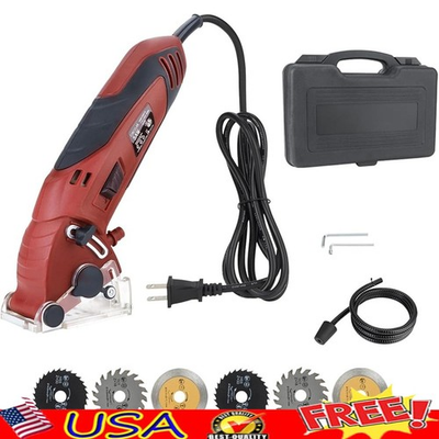 #ad Corded Mini Circular Saw 400W 3400RPM 6 Blades Cutting Tool Wood Tile Metal New $54.98