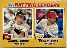 2026 Topps Heritage Yellow Border #1 Batting Leaders (Judge/Turner)