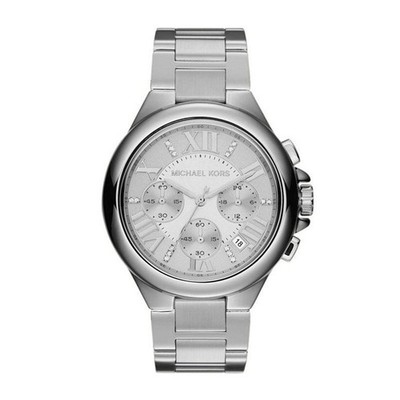 Michael Kors Uhr MK5713 Camille Damenuhr Chronograph Armbanduhr Silber Datum