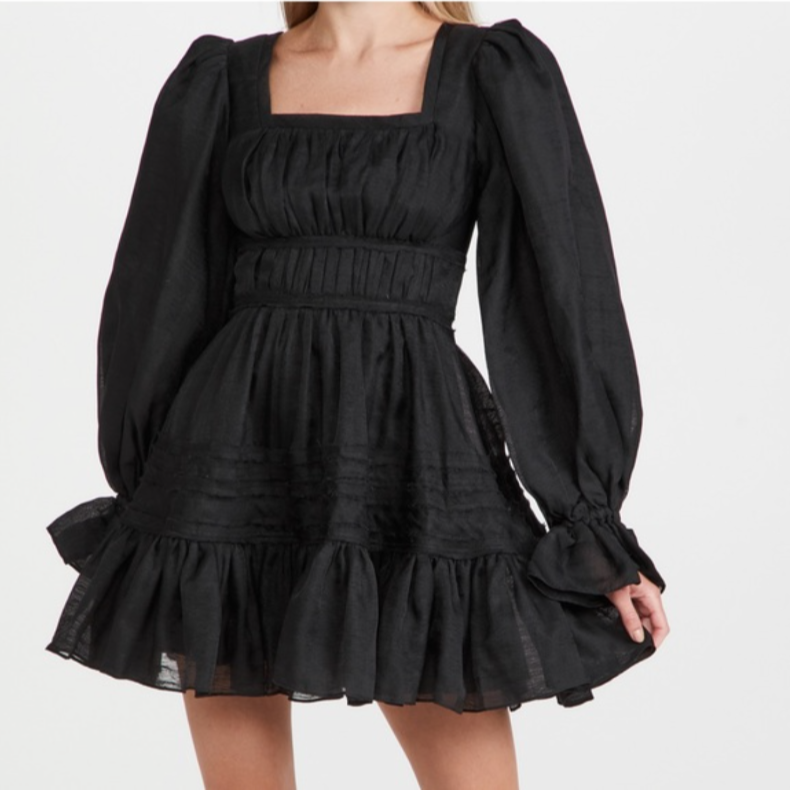 Aje Dress Womens 0 US 4 AU XXS* Black Impressions Mini