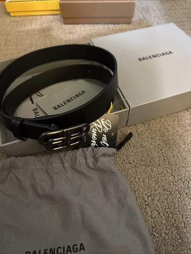 Cintura Balenciaga logo nero 75 80