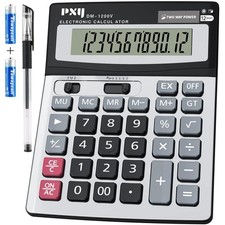 Desk Calculator 12 Digit Extra Large LCD Display, Touch Comfortable with Big ...