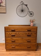 Vintage Retro Art Deco Oak Chest of Drawers Sideboard Side Table Architects Plan
