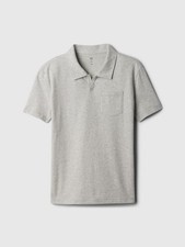 NEW 25 GAP Kids Boys Light Heather Gray Polo Shirt Shirt Size Small 6/7 