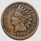 Indian Head Penny Lot of "1"VERY NICE 1909 GOOD OR BETTER° $ FREE SHIPPING $#130