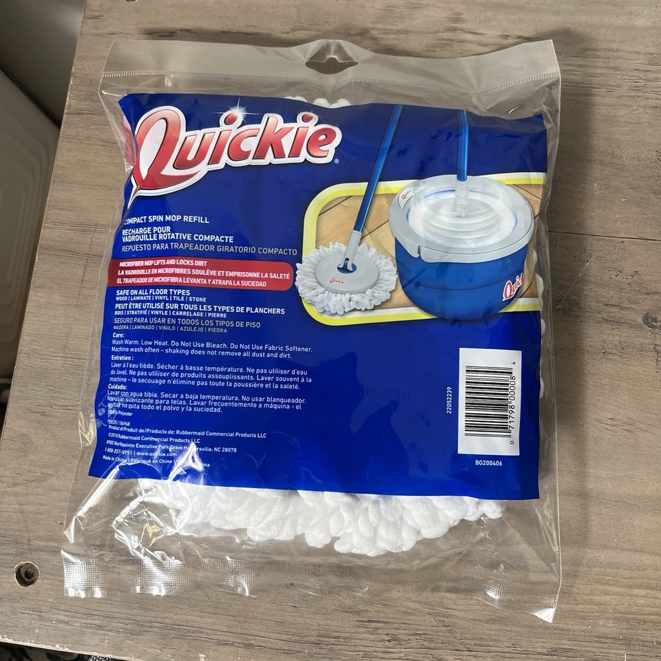 Quickie Water Compact Spin Mop Refill Floor Cleaning System Microfiber - Image 4 of 4