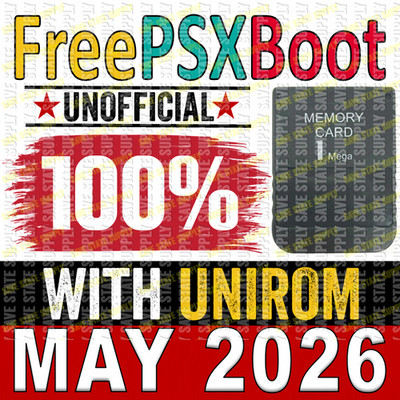 FreePSXBoot PS1 Memory Card with Unirom8 UNIROM 2026 LATEST Sony PlayStation PSX