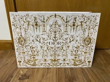 Dior Empty Paper Gift Bag Tote 2025 Holiday White Gold Medium 16.5 x 11.75 x 5