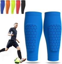 Soccer Shin Guards Pads Socks Gel Pads Calf Compression Sleeves for Youth Adult