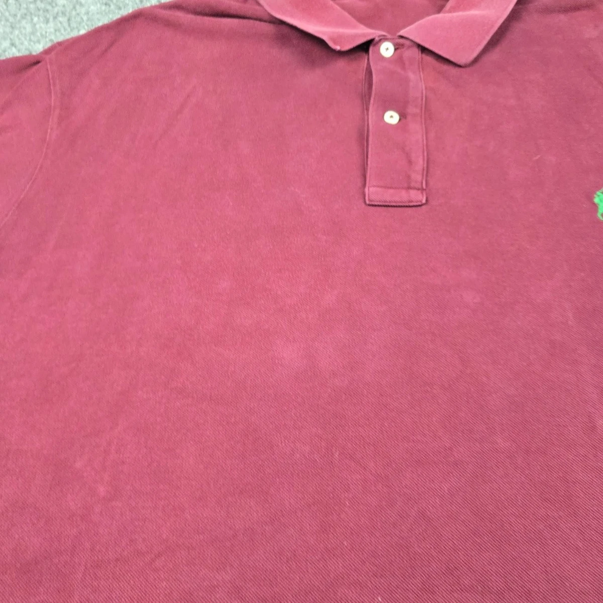 Ralph Lauren Shirt Mens 3XLARGE Red Cotton Short Sleeve Polo Pique TALL 3XLT