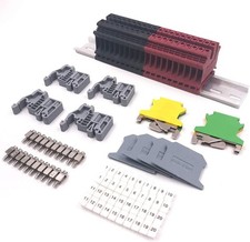 DIN Rail Terminal Blocks Kit, 20PCS UK2.5B Terminal Blocks 12 AWG Gauge 20A