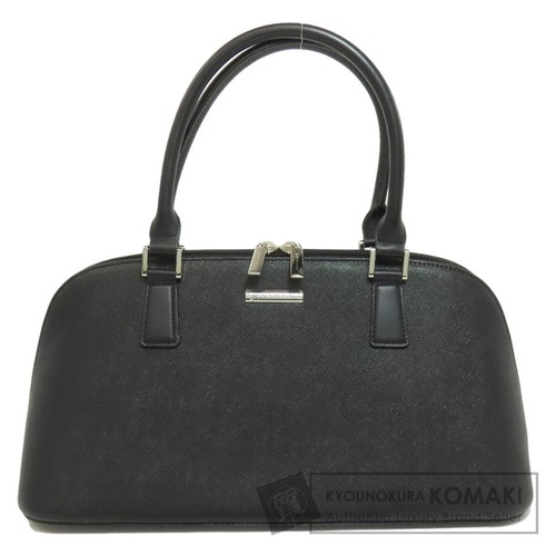 BURBERRY Logo Handbag Leather Ladies Used