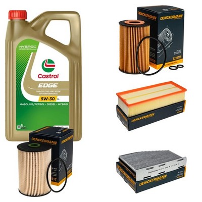 Inspektionspaket Castrol EDGE Titanium 5W-30 LL 5L für VW Golf VI 1.6 TDI 2.0