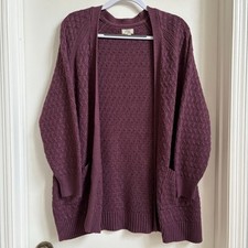 Fat Face Purple Long Chunky Cardigan Medium 10