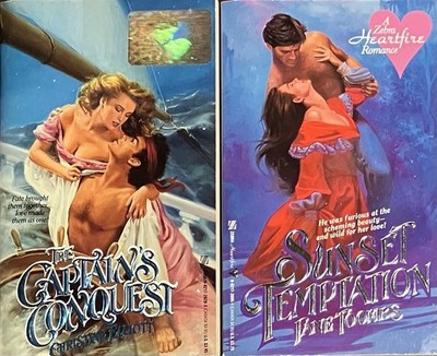 (2 pb) 1989 ZEBRA Heartfire Christine ELLIOTT Jane TOOMBS Bodice Ripper