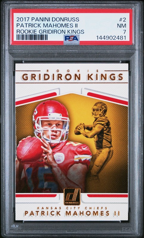 2017 PANINI DONRUSS ROOKIE GRIDIRON KINGS #2 PATRICK MAHOMES II ROOKIE RC PSA 7