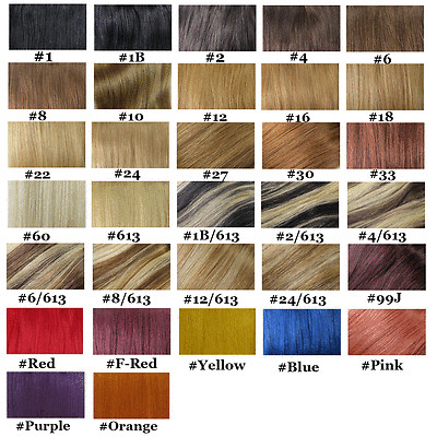 AAAAA 15''-22'' 75g Clip In Remy Real Human Hair Extensions Straight Body Wavy