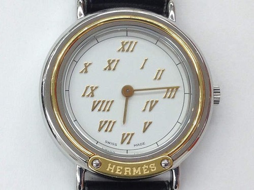 HERMES Meteor T Engraved Quartz SS 