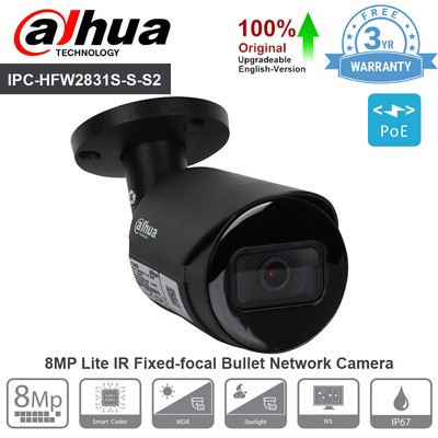 Dahua 8MP Starlight IR30m IVS H.265+ Bullet IP Network Camera IPC-HFW2831S-S-S2