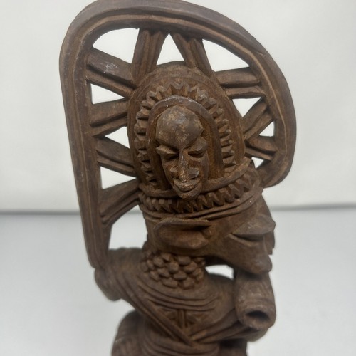 Gani Fakeye - Intaglio in legno africano vintage - firmato alla base - mogano - Foto 7 di 9
