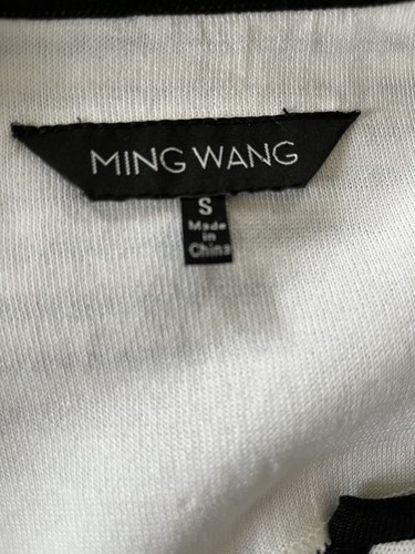 Ming Wang Aqua Black White Jacket 3/4 Sleeve Size Small New - Picture 11 of 13
