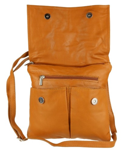 Double Pocket Italian Genuine Leather Vera Pelle Bag Crossbody Shoulder Designer - Picture 96 of 207