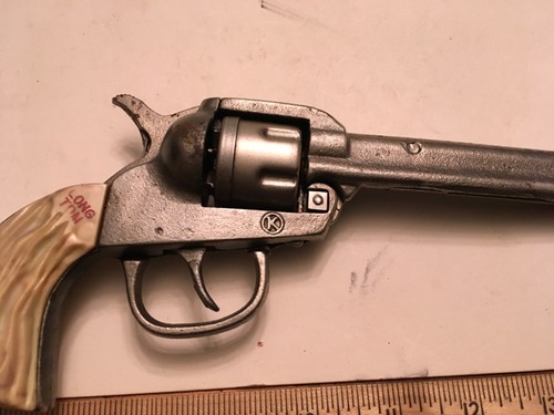 Vintage Kilgore Long Tom 1938-40 2nd Model Toy Cap Gun - Works (Rose Grips) - Picture 13 of 22