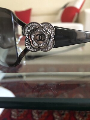 CHANEL SUNGLASSES WITH SWAROWSKY CRYSTALS CAMELLIA FLOWER | eBay