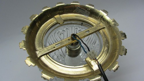 Massive Vintage Deckenlampe Messing Kristall Glas '60er Jahre - Picture 9 of 12