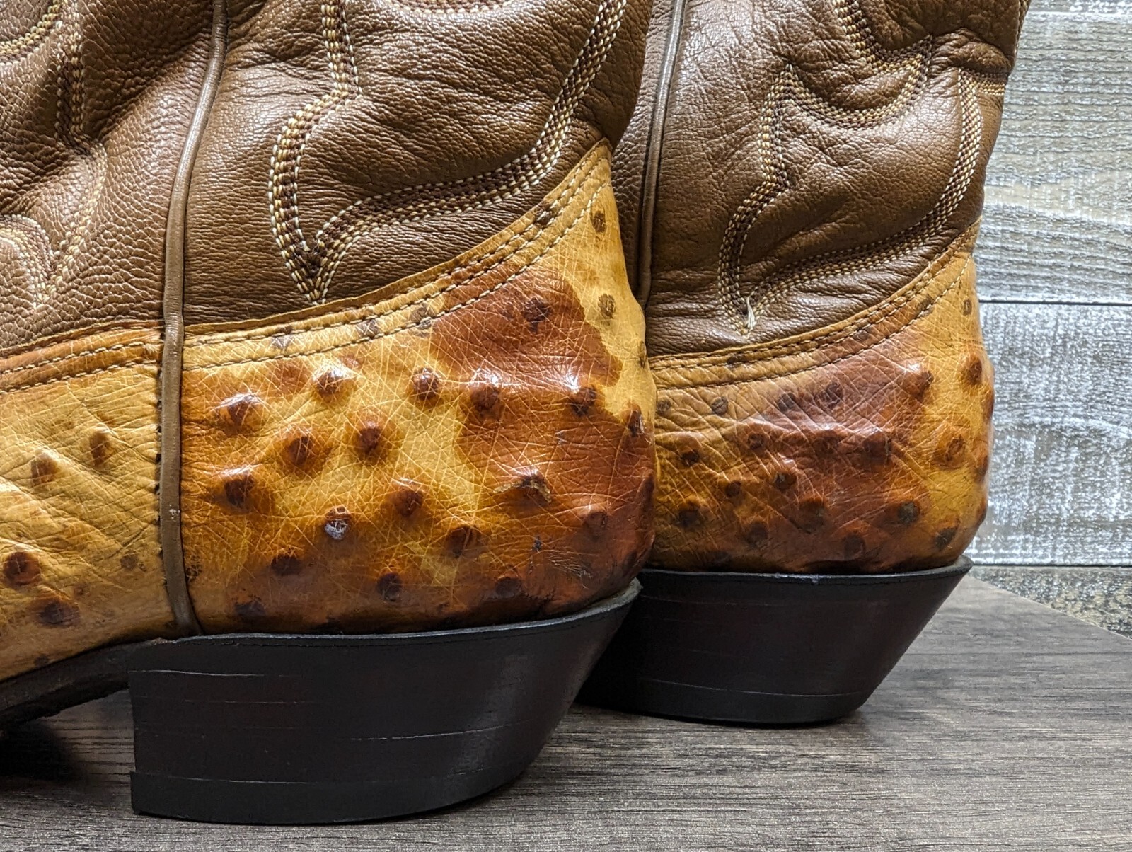 Nocona Boot Peanut Brittle Exotic Full Quill Ostrich Cowboy Boots Men's