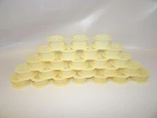 Lot of 25 Empty 2 3/4" Spools Hard Beige Plastic Fishing Fish Line Paracord Art