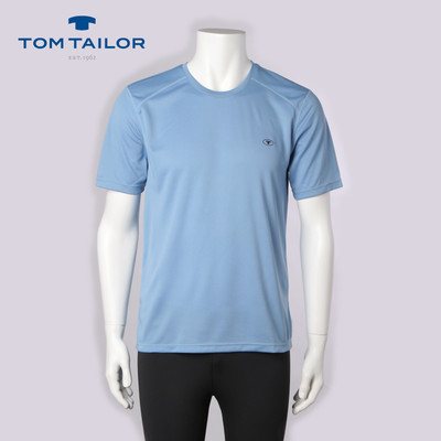 Tom Tailor ARNE T-Shirt Sport Funktion Attmungsaktiv Unifarben Rundhals Normal