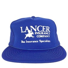 Vtg Lancer Insurance Cap Spell Out Logo Mesh Foam Snap Back Trucker Baseball Hat Vtg Lancer Insurance Cap Spell Out Logo Mesh Foam Snap Back Trucker Baseball Hat