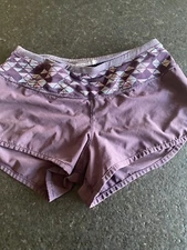 Smartwool Womens PhD Running Athletic Printed Shorts Extra Small Purple Workout