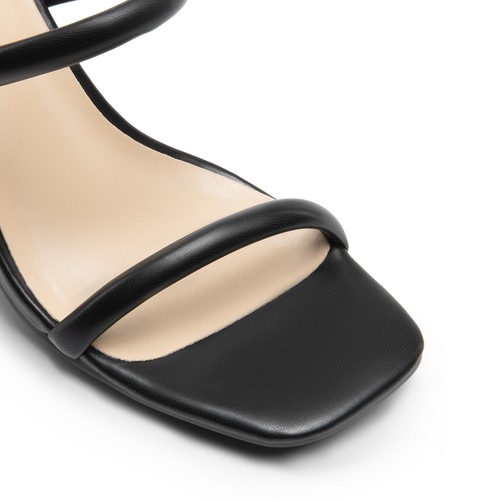 Women Square Open Toe High Chunky Block Heel Slide Sandals for Wedding Party - Picture 5 of 44