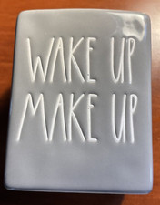 Rae Dunn "Wake Up Make Up" Brush Holder Make Up Container Gray.
