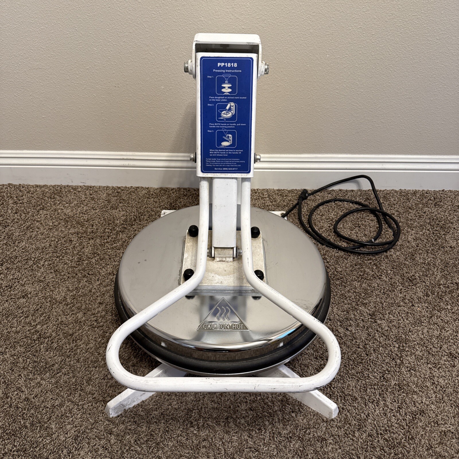 Proluxe DoughPro PP1818 Commercial Pizza Dough Manual Press Tortilla Warmer