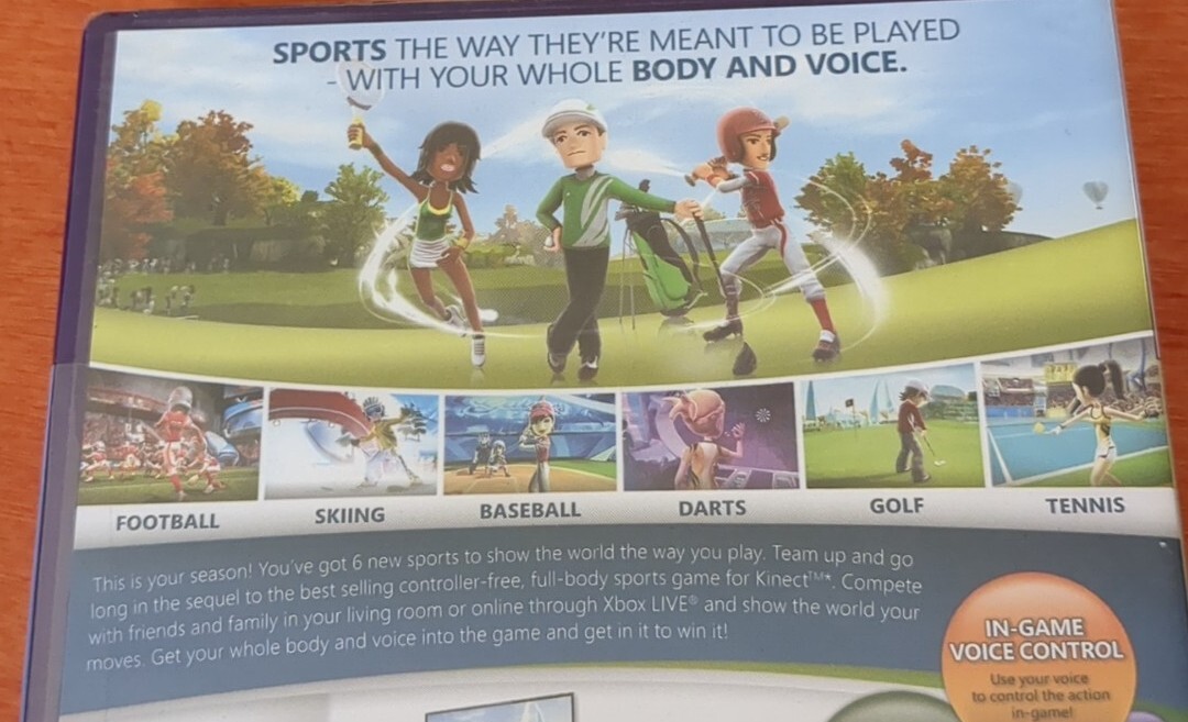 Kinect Sports Season Two Microsoft Xbox 360 Football Baseball Golf Tennis Darts