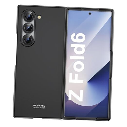 Case for Samsung Galaxy Z Fold 6 2024, Slim Lightweight Protective Phone Black-image