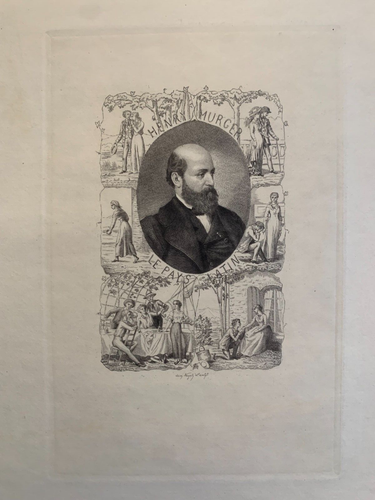 Adrien NARGEOT (1837-?) Portrait Ecrivain Henri Murger " Le Pays Latin " Paris - Zdjęcie 6 z 9