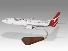 Boeing 737-800 Qantas Desk Wood Airplane New Model Large Scale 1/100