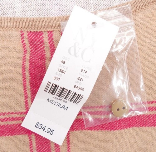 NY&C Women's Top Medium Pink Brown Dolman Sleeve Pullover Knit Sweater NWT New - Picture 4 of 10