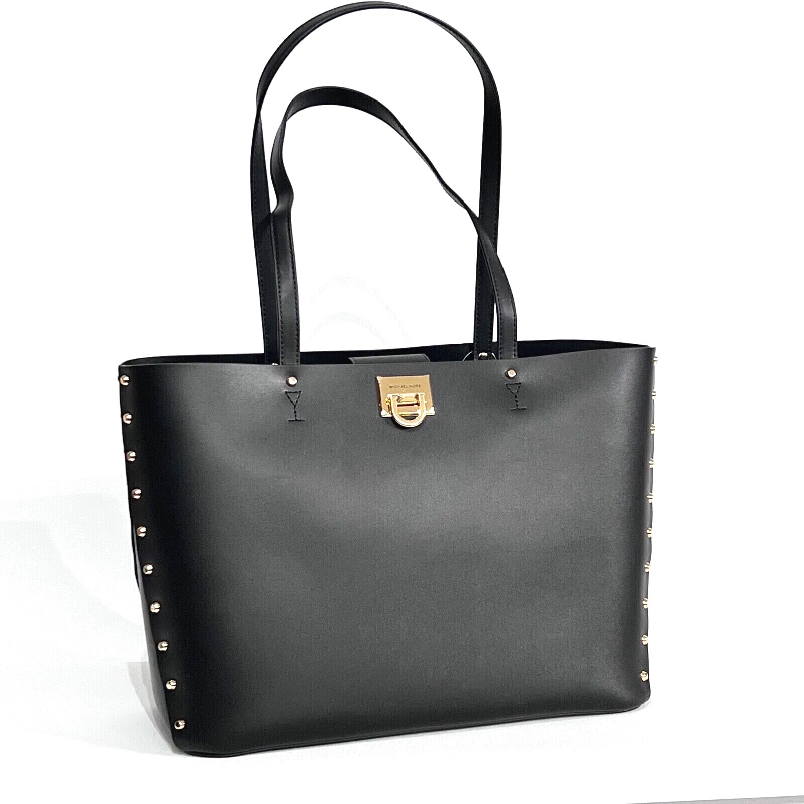Michael Kors Manhattan Women's Smooth Leather Shoulder Tote Bag Black