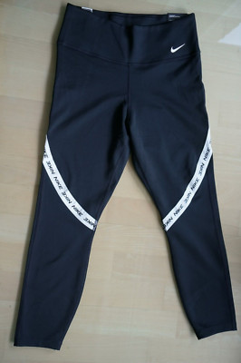 Nike The Nike One Damen 7/8 Länge Leggings Größe M Schwarz Dri-Fit - NEU - Super